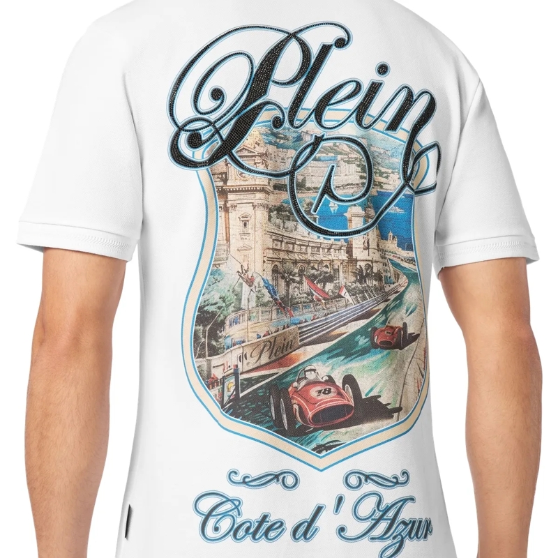 Philipp Plein Top Poloshirt Racing weiss(Image 5)