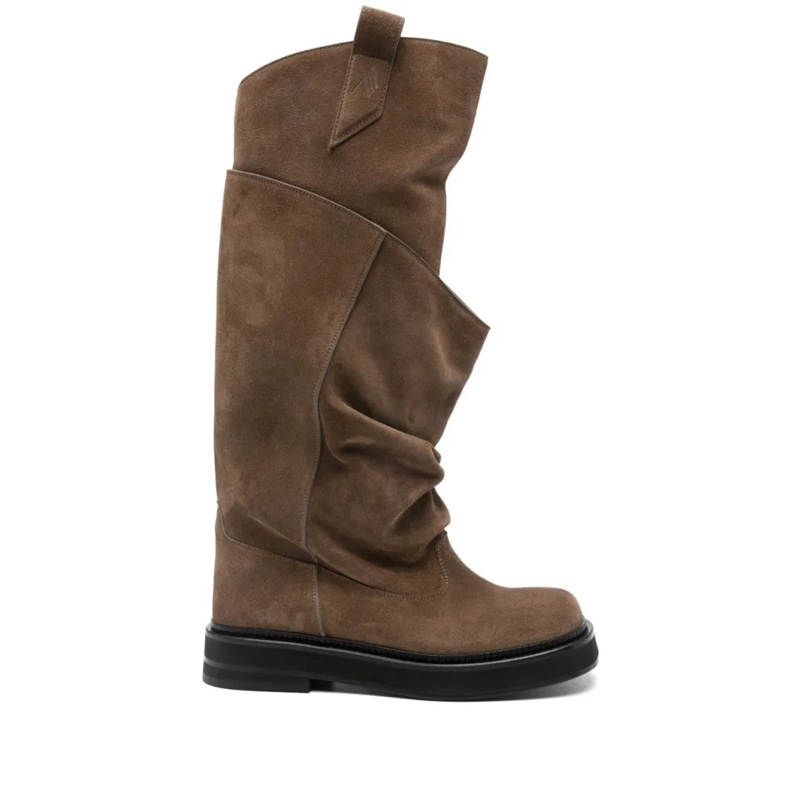 The Attico Laarzen Slouchy Brown Ankle Boots Grey
