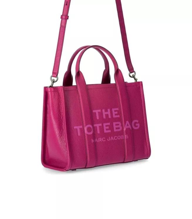 Marc Jacobs Totes The Leather Medium Tote Lipstick Pink Handbag in roze