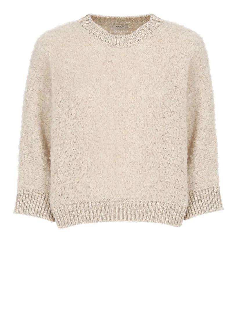 Peserico - Beige Wool Blend Sweater - Größe 42 -