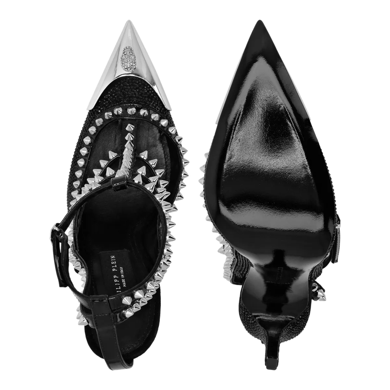 Philipp Plein Riemchensandalen Sandaletten Skull Mit Schmucksteinen schwarz(Image 3)