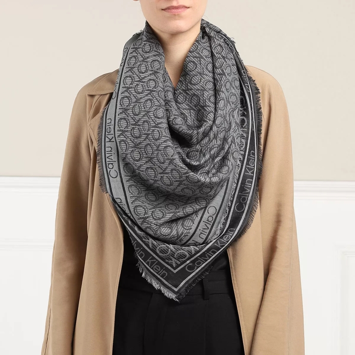 Calvin Klein Monogram Leichter Black Schal | Jacquard Scarf