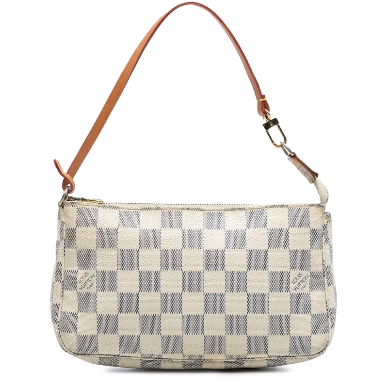 Louis Vuitton Schultertasche Damier Azur Pochette Accessoires weiß