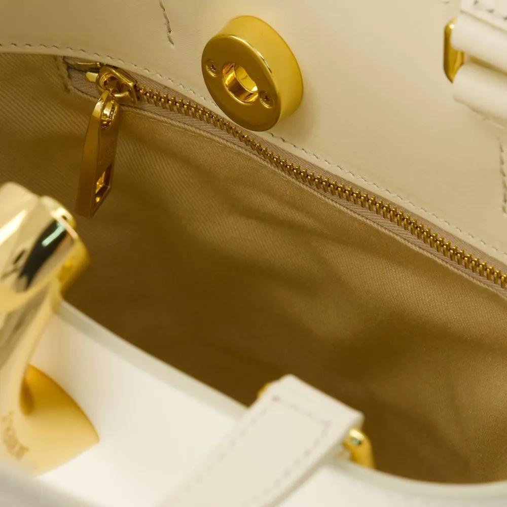 Jacquemus Totes & shoppers Le Petit Bambola Shopper Bag Leather White in wit