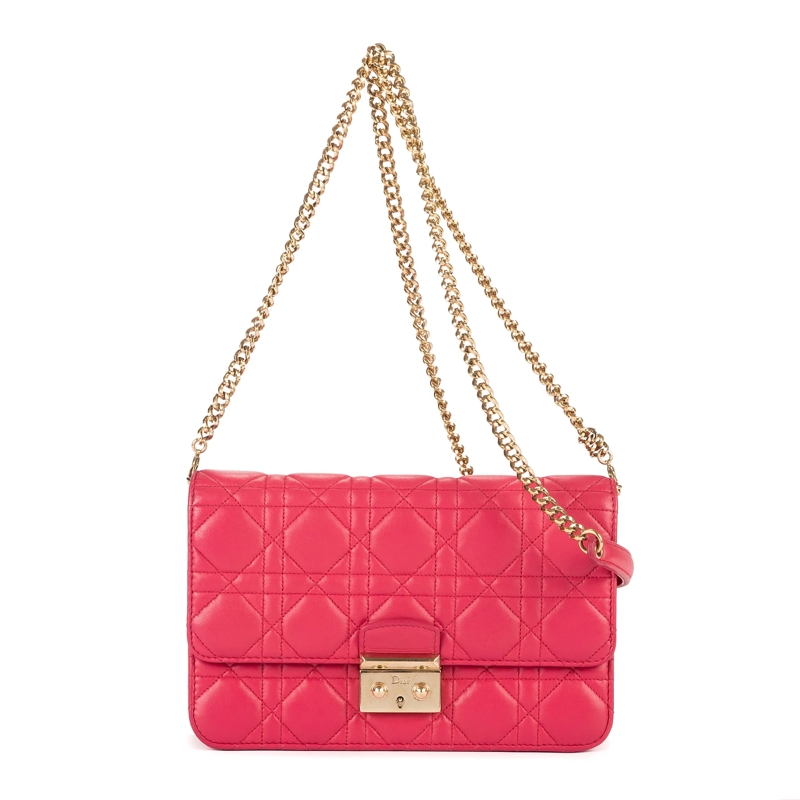 Christian Dior Crossbody Bag Miss Dior Wallet On Chain pink