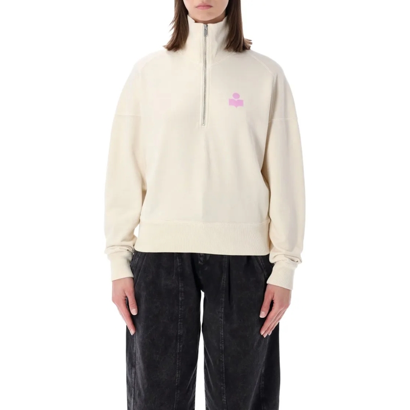 Etoile Isabel Marant  Ross Half-Zip Sweatshirt Neutrals