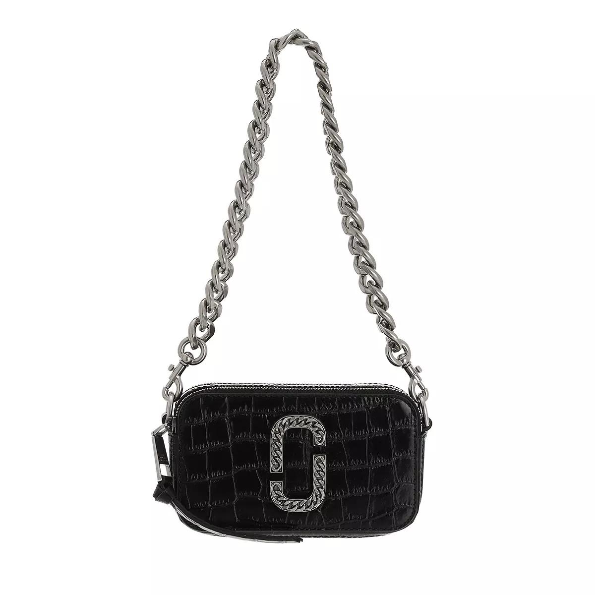 Marc Jacobs Black 'The Croc-Embossed Snapshot' Bag