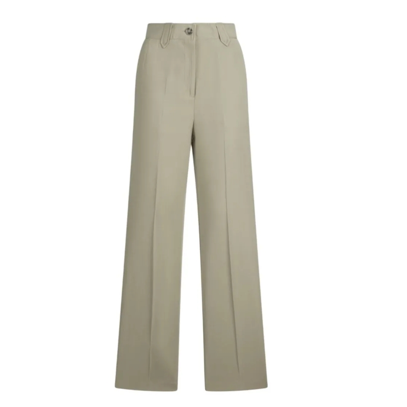 LIU JO  High-Waisted Straight Leg Viscose-Blend Gabardine  Grey