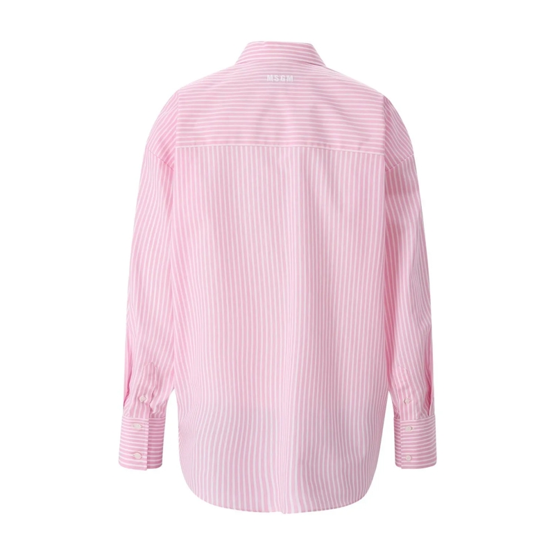 MSGM Chemisier Gestreifte Hemdbluse pink(Image 5)