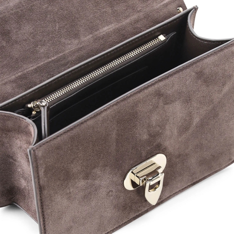 Valentino Garavani Crossbody Bag Umhängetasche Rockstud aus Veloursleder braun(Image 5)