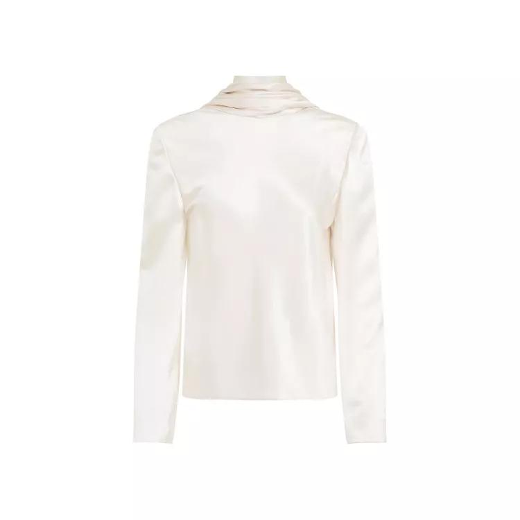 Saint Laurent - White Draped Crepe Blouse - Größe 38 - white