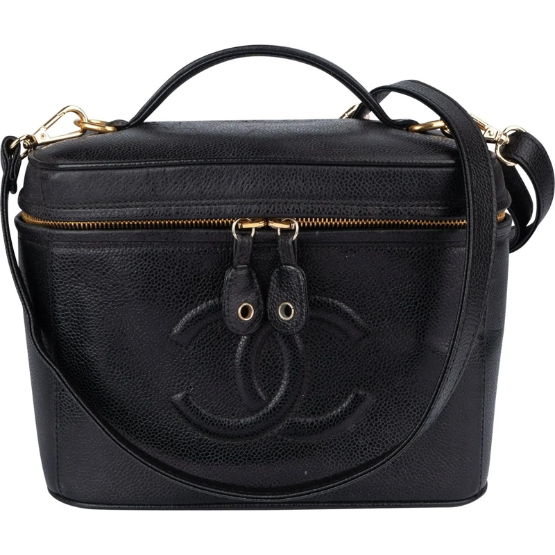 Chanel Tote Chanel Caviar Leather CC Vanity Handbag schwarz