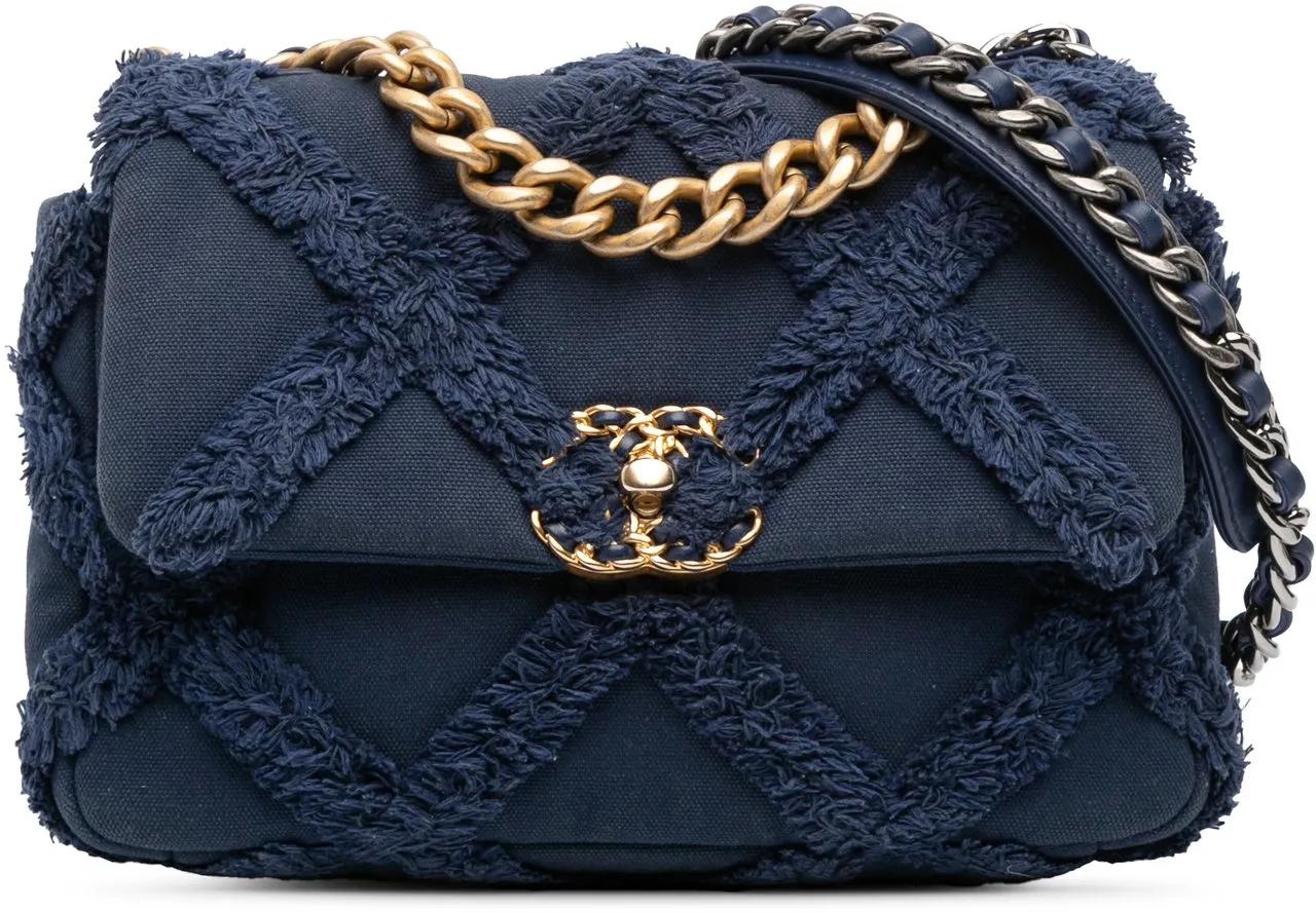 Chanel Hobo Bags - Medium Canvas and Cotton 19 Flap - Gr. unisize - in Blau - für Damen