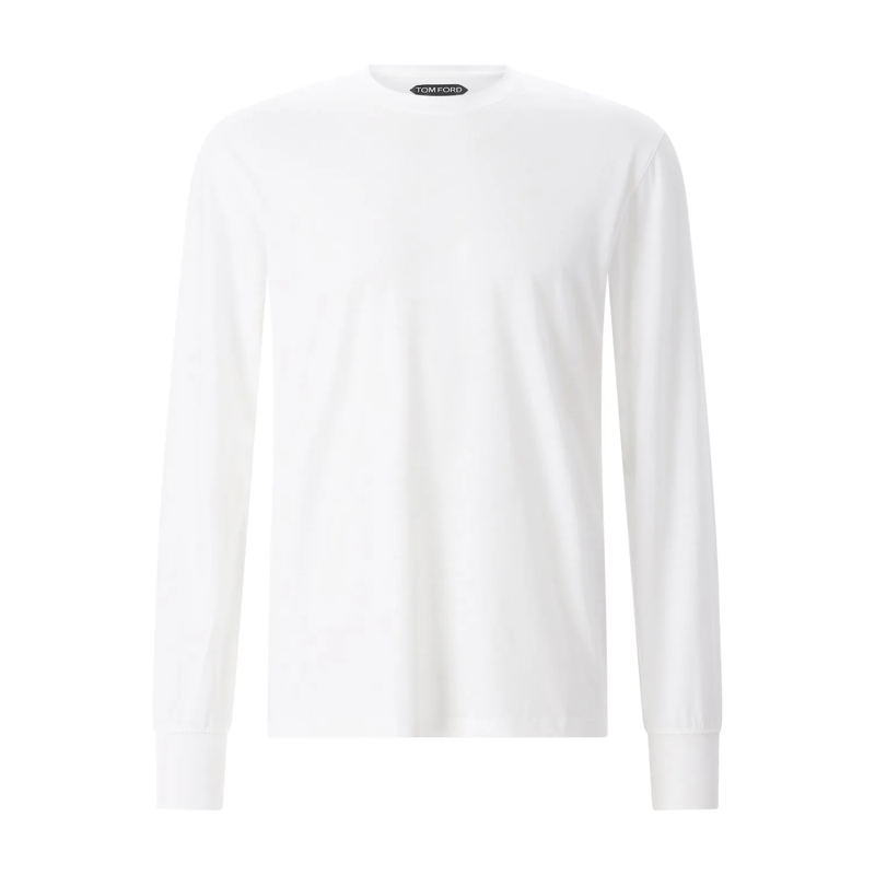 Tom Ford T-Shirt Langarmshirt aus Baumwoll-Mix weiß