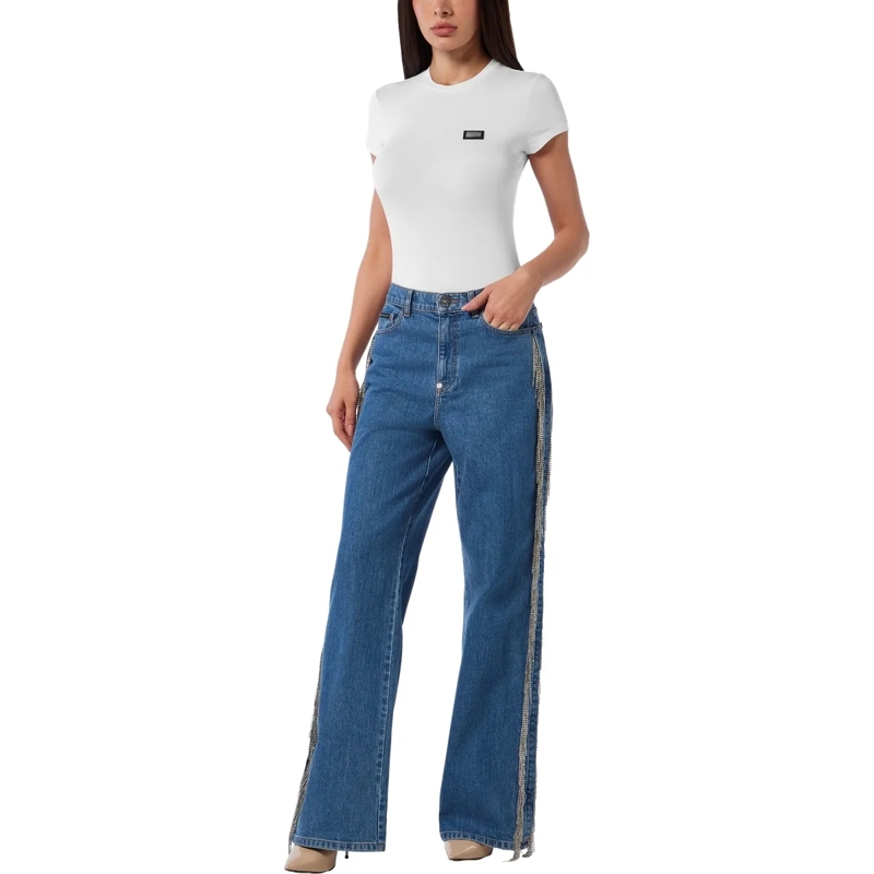 Philipp Plein Jeans Skater-Passform Mit Schmucksteinen grau(Image 4)