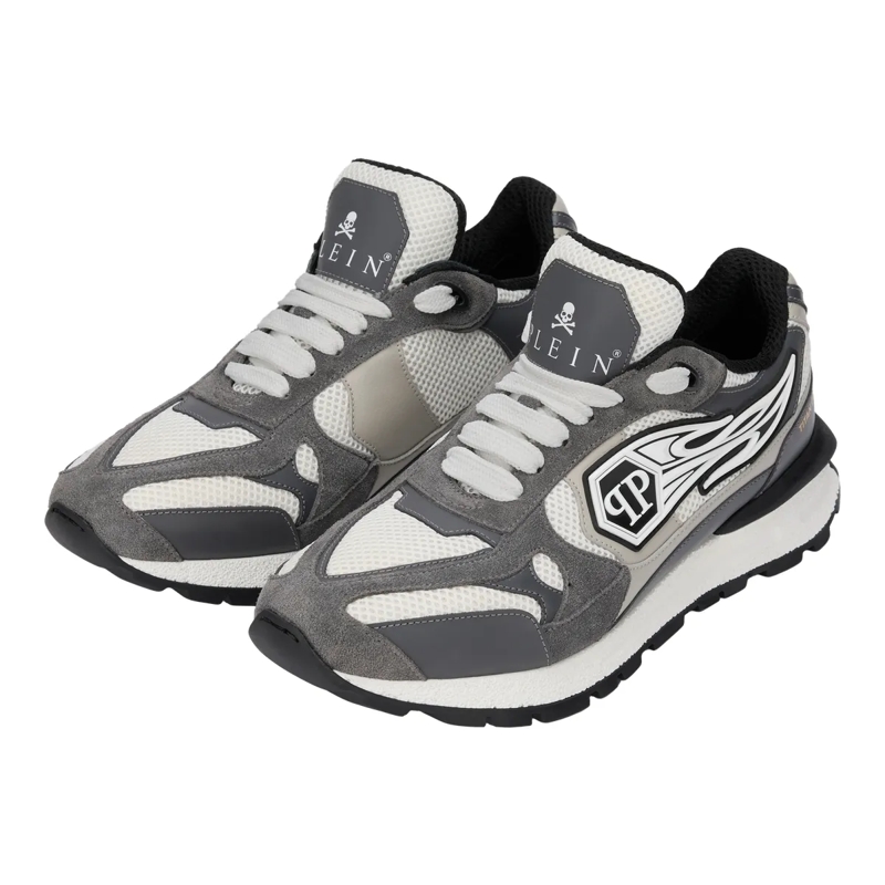 Philipp Plein Low-Top-Sneaker Mit diesen Predator-Sneakern in Lo-Top-Form aus ge grau