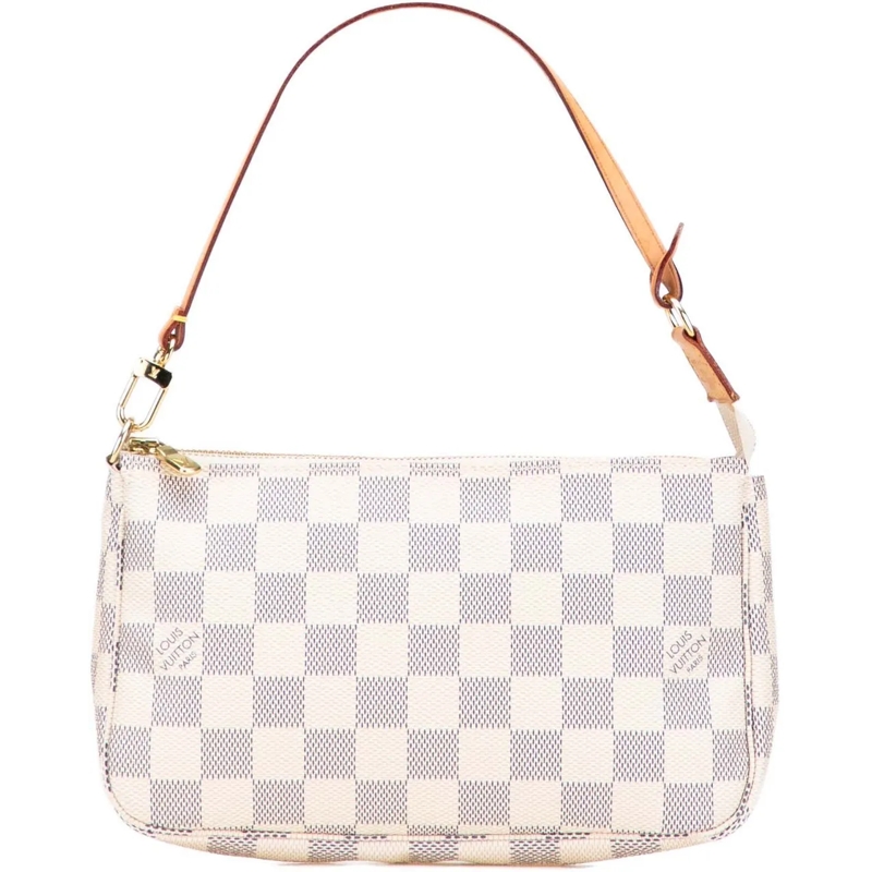 Louis Vuitton Schultertasche Damier Azur Pochette Accessoires weiß
