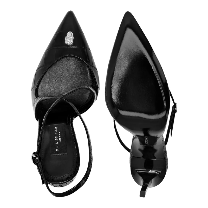 Philipp Plein Pumps Dekolleté Hi-Heels Crocco Geprägt schwarz(Image 3)