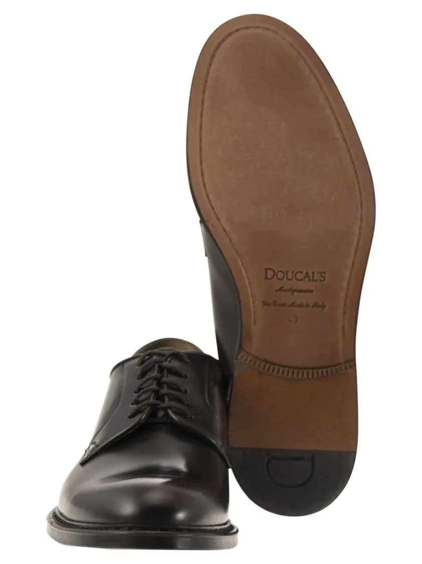 Thumbnail - Black Smooth Calfskin Derby Shoes - Gr. 41 (EU) - in Braun