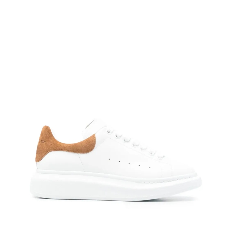 Alexander McQueen Lage-top sneaker White Leather Sneakers With Suede Heel Tab White