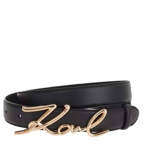 Karl Lagerfeld Signature Belt Gold Leather Belt