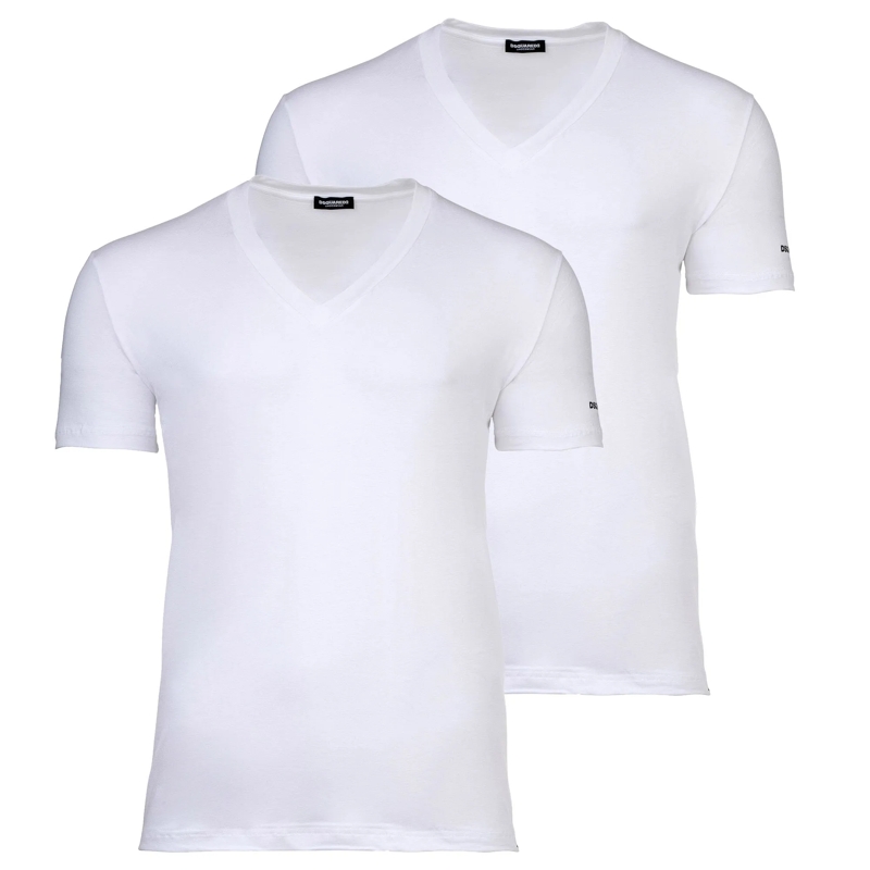 Dsquared2 Hemd TWIN PACK V-NECK T-SHIRT 2er Pack weiss