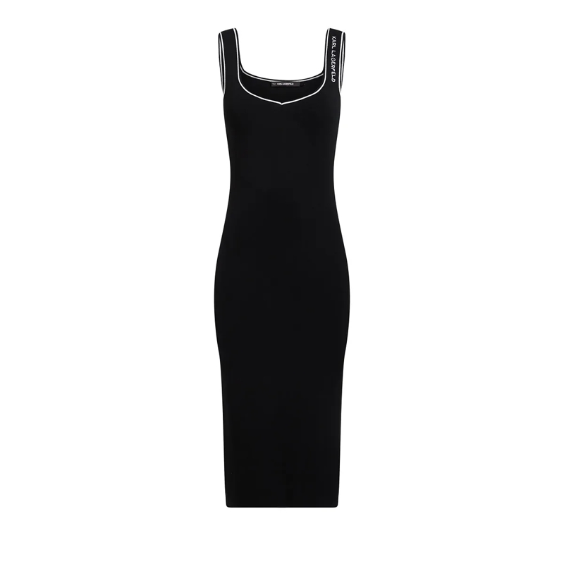 Karl Lagerfeld Kleid KARL ESSENTIAL STRICKKLEID schwarz