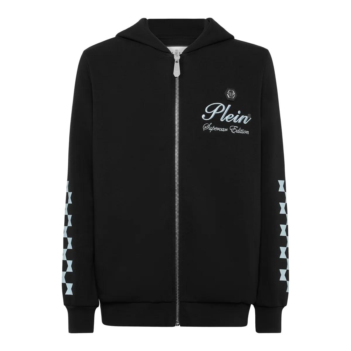 Thumbnail - Philipp Plein - Hoodie Sweatjacket Cote D Azur Checkmate - Größe XXL - schwarz