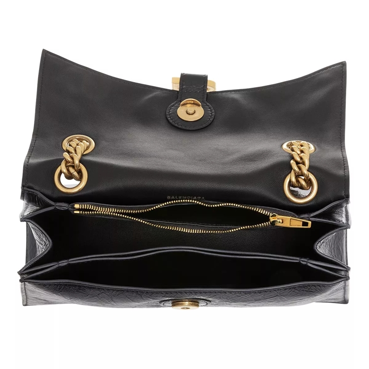 Gucci black handbag with gold chain hot sale