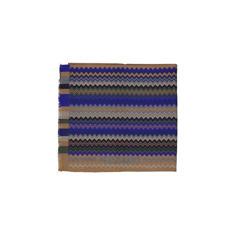 Missoni Écharpe légère Rectangular Wool Scarf With Zigzag Pattern Multicolor