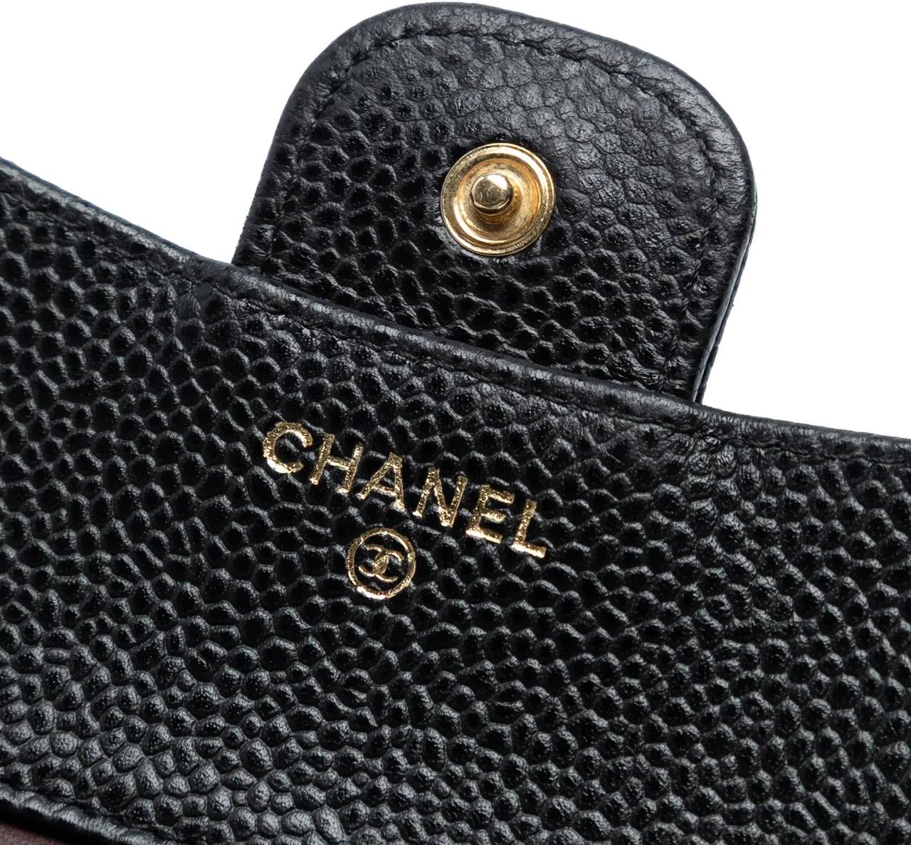 Thumbnail - Chanel Portemonnaie - CC Quilted Caviar Compact Flap Wallet - Gr. unisize - in Schwarz - für Damen