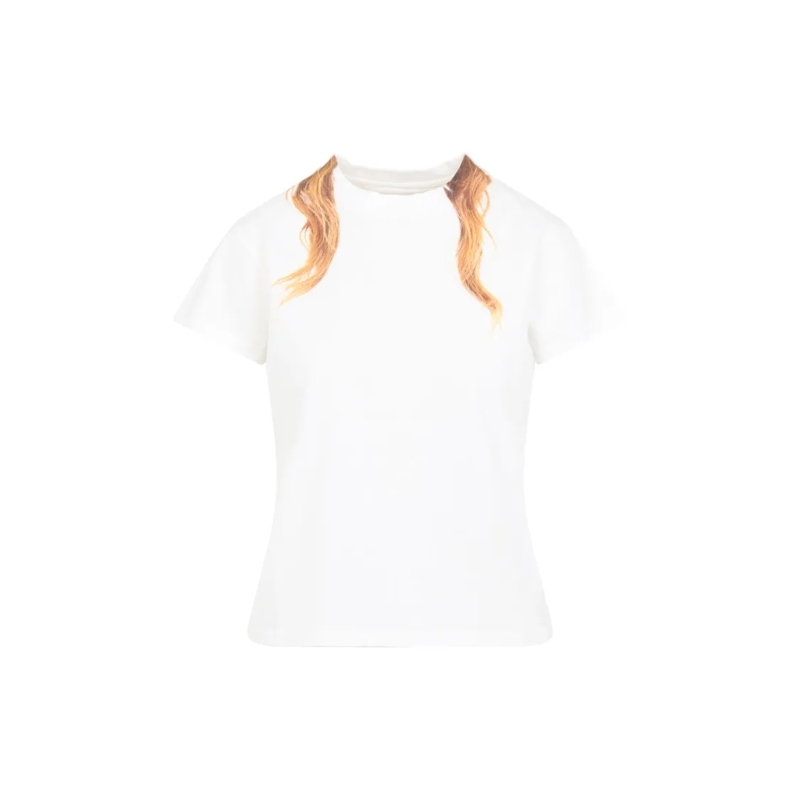 MM6 Maison Margiela T-Shirt Short-Sleeved Fitted T-Shirt With Print White