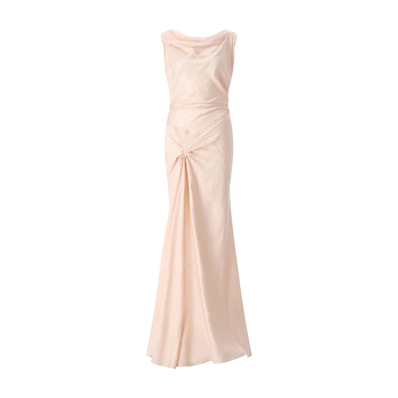 Victoria Beckham Maxikleid Maxikleid mit Muster pink