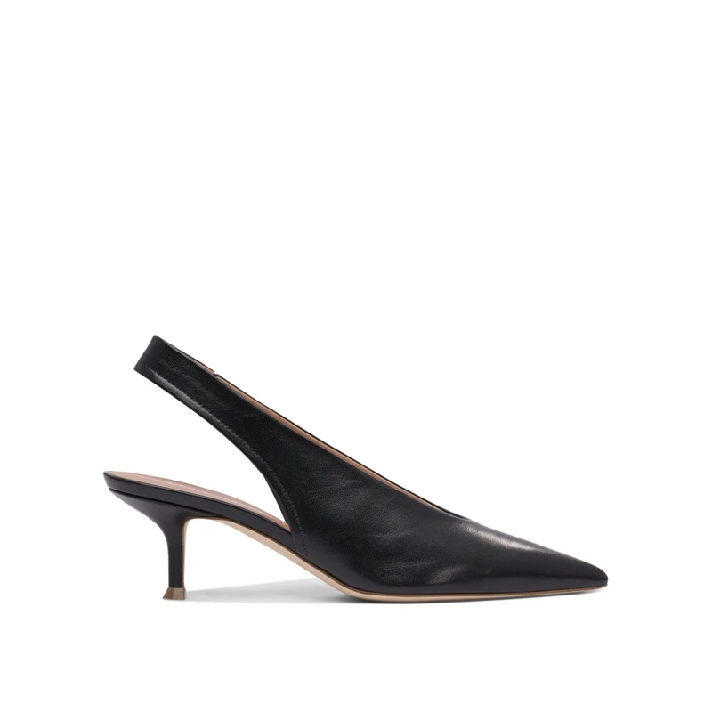 LELLA BALDI Pumps Pointed Toe Slingback Heeled Shoes Black