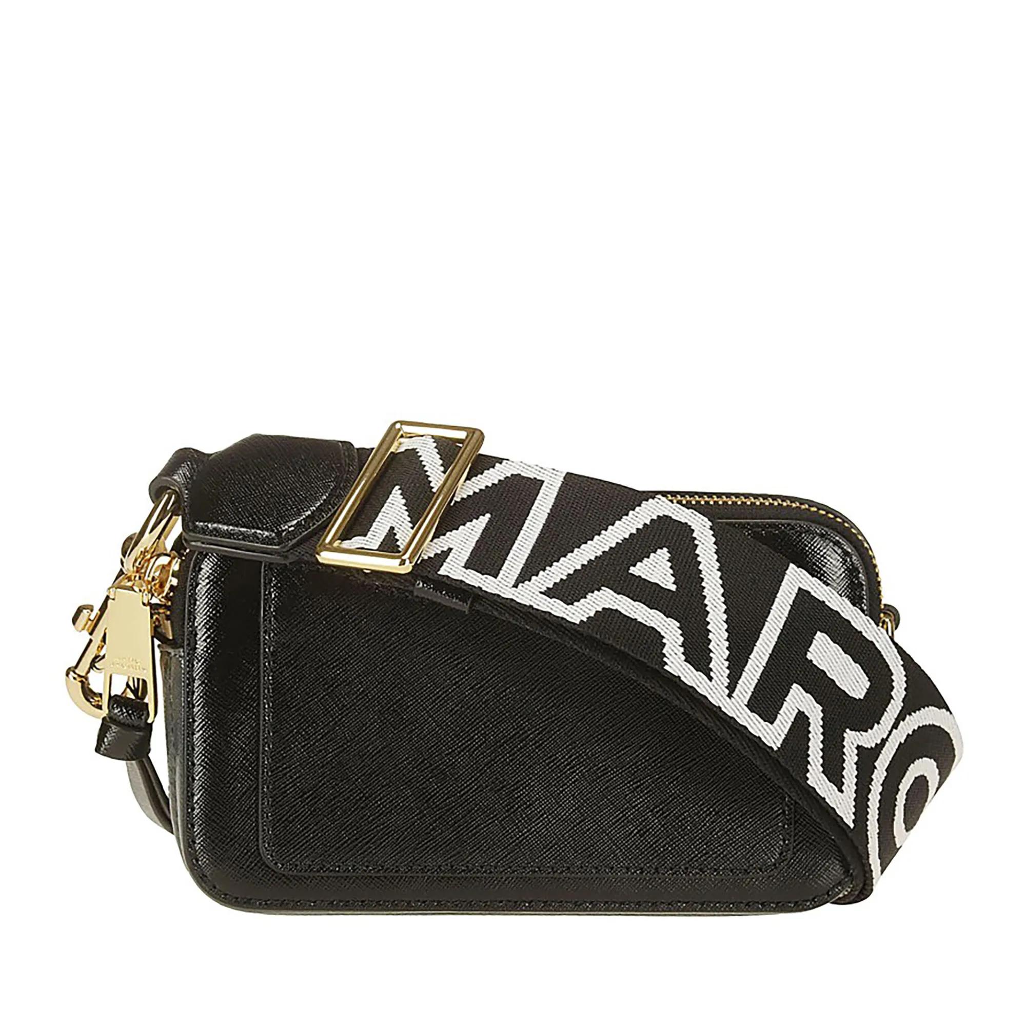 Marc Jacobs Hobo bags Leather Shoulder Bag With Gold-Colored Details in zwart