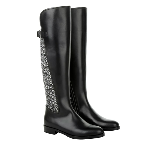 Dolce&Gabbana Riding Boot Bouclé Black / White Stiefel