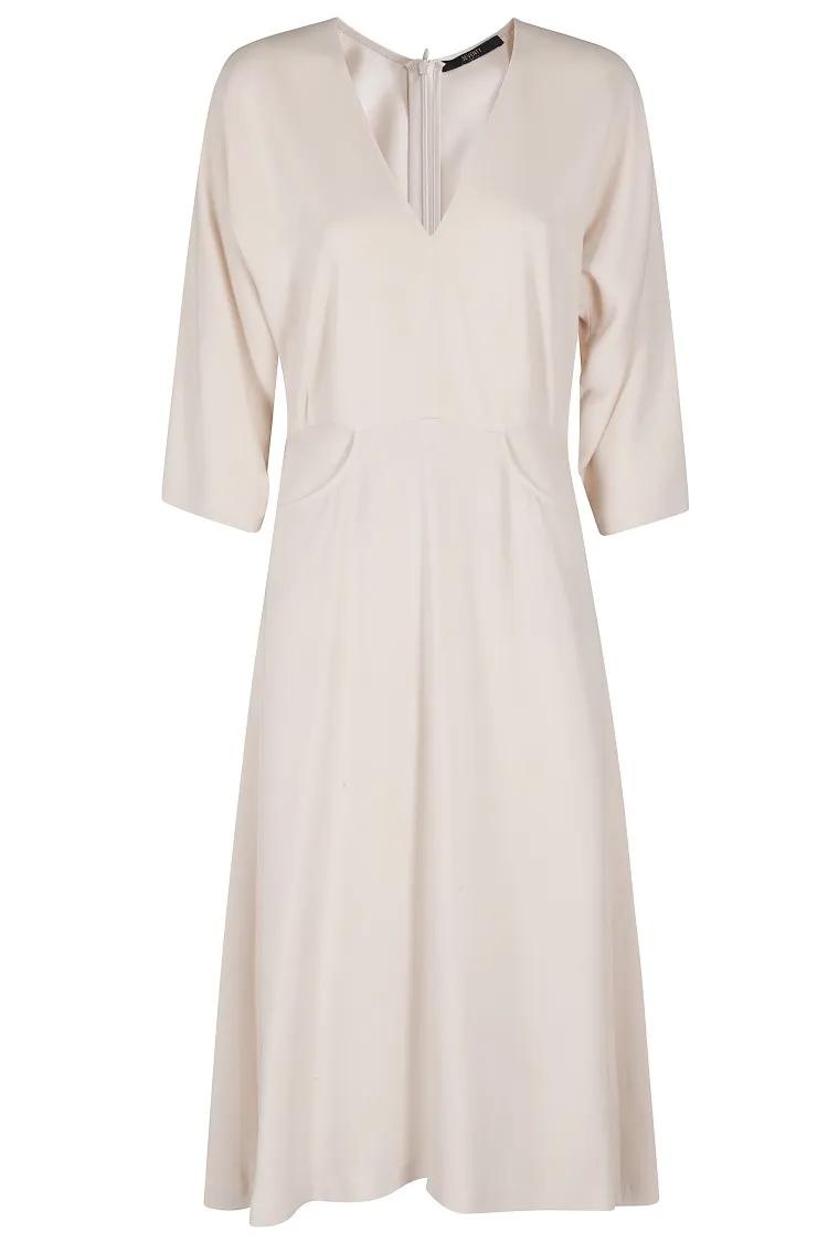 Thumbnail - SEVENTY - Cady Crepe Midi Dress - Cream - Größe 44 - weiß