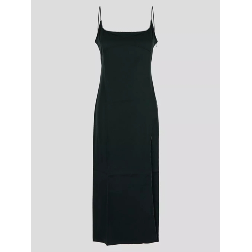 Jacquemus Midi Slip Dress W/ Side Slit Black 