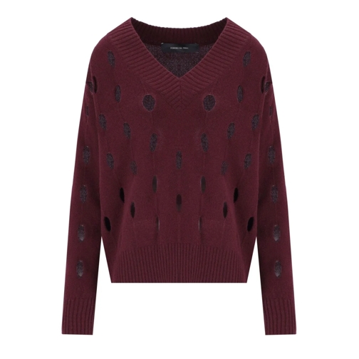 Federica Tosi  FEDERICA TOSI BURGUNDY LASER PULLOVER rot