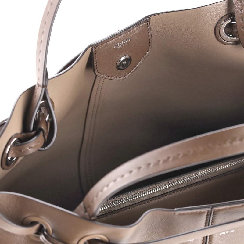 Max Mara Shopper Tasche Ed Doubles aus Leder braun(Image 6)
