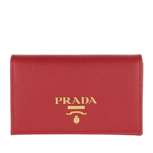 Prada Card Holder Saffiano Leather Fuoco Korthållare