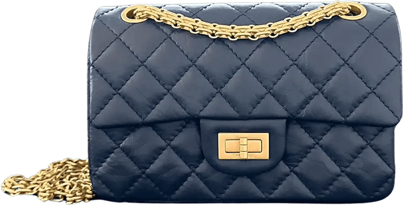 Chanel Hobo Bags - Chanel 2.55 Mini Bag calfskin in vintage look dark - Gr. unisize - in Blau - für Damen