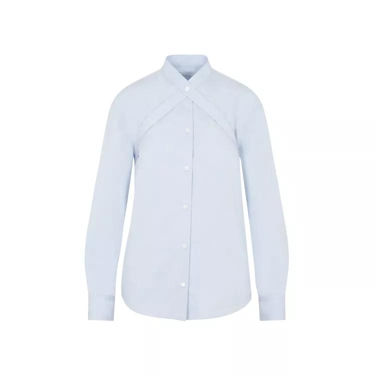 Off-White - Poplin Cross Belt Light Blue Cotton Shirt - Größe 40 - blue