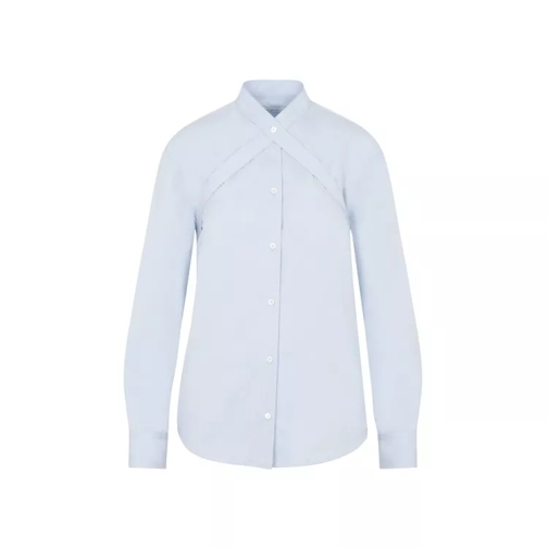 Off-White Poplin Cross Belt Light Blue Cotton Shirt Blue 