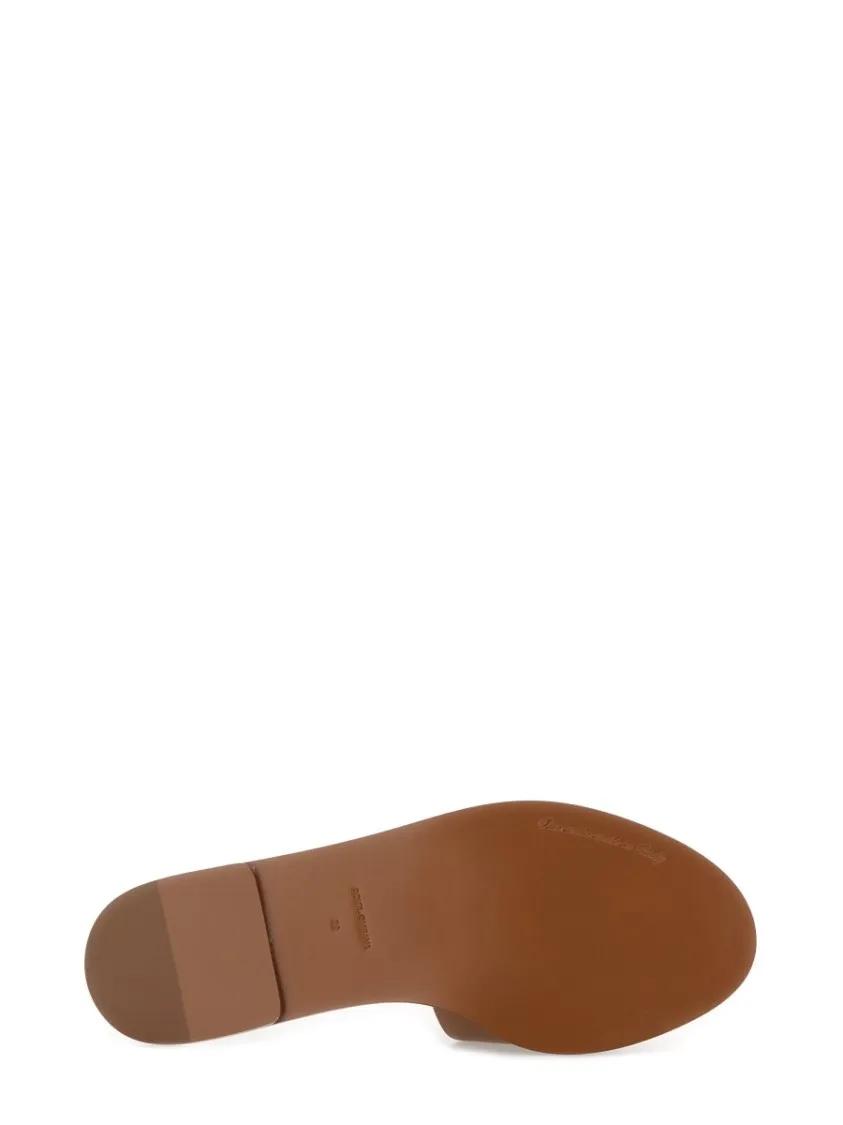 Thumbnail - Dolce&Gabbana Sandalen - Leather Slide Sandals - Gr. 39 (EU) - in Braun - für Damen