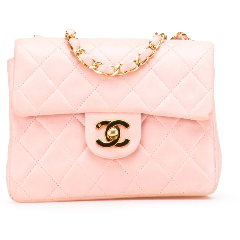 Chanel Sac à bandoulière Mini Square Classic Lambskin Single Flap rose