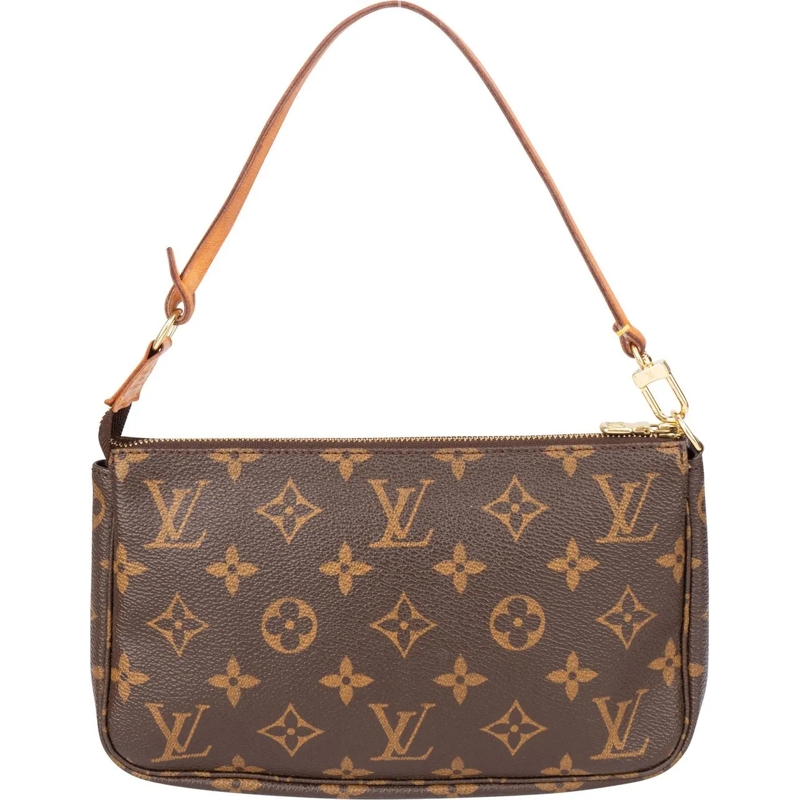 Louis Vuitton Schultertasche Louis Vuitton Canvas Monogram Pochette Accessoire  braun