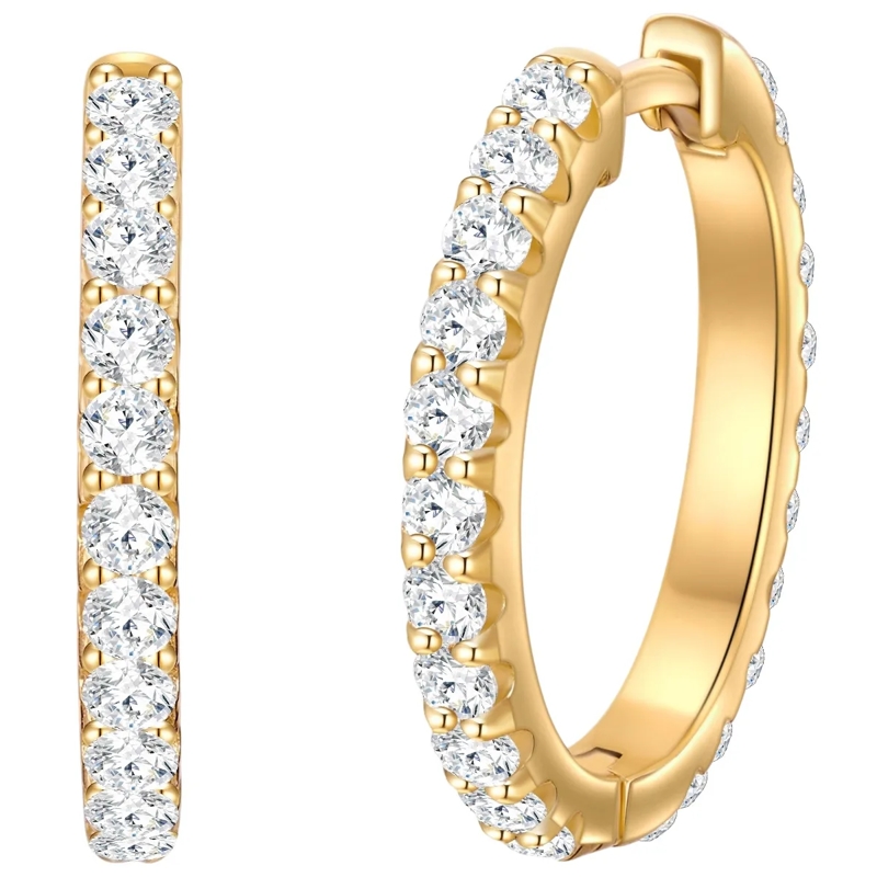 Trilani Ohrhänger Sterling Silber Creolen Zirkonia gold