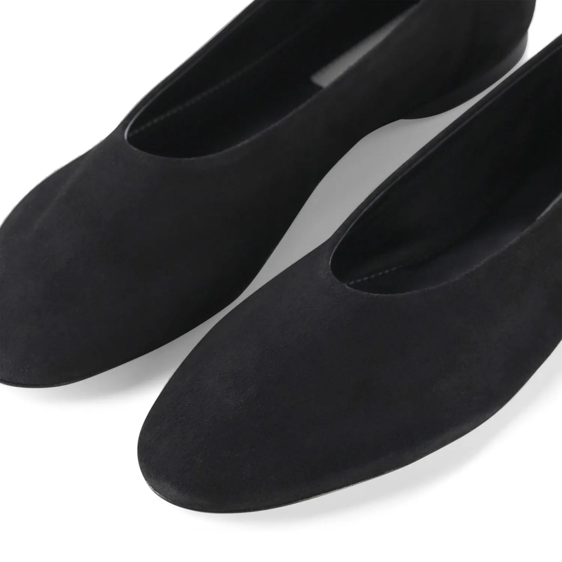 TOTEME Schnürschuhe Ballerinas aus Veloursleder schwarz(Image 3)