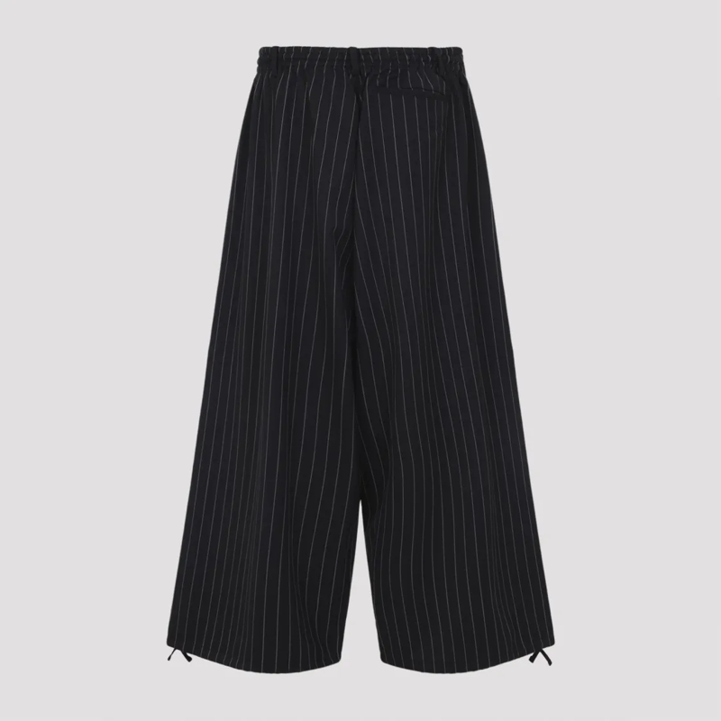 Y-3 Pantalon Wide-Leg Trousers With Adjustable Waistband Black